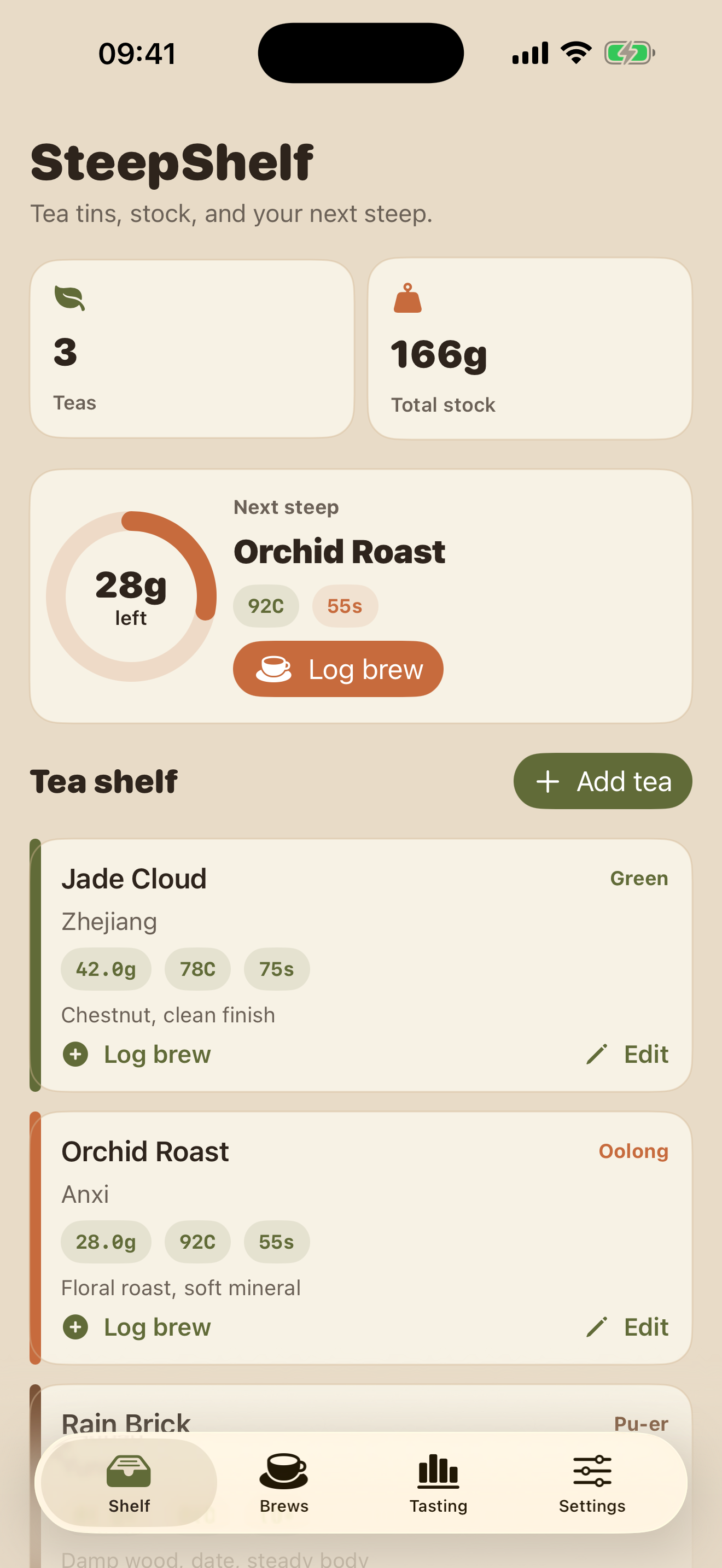 SteepShelf shelf screen